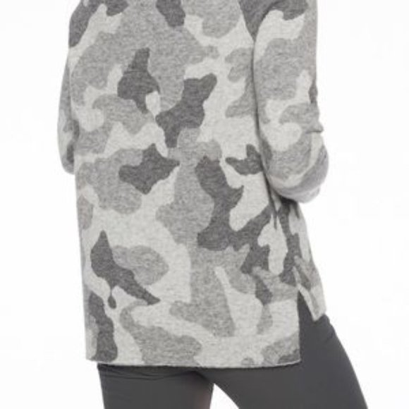 ATHLETA GRAY CAMO ALPACA MERINO WOOL SWEATER - Picture 2 of 7